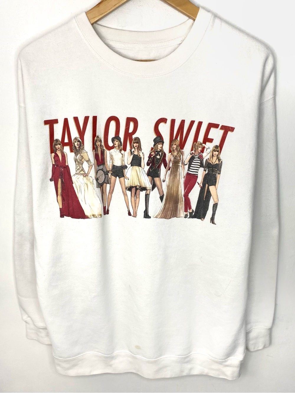 Official Taylor Swift Red Taylor's Version Eras White Crewneck Sweatshirt XL